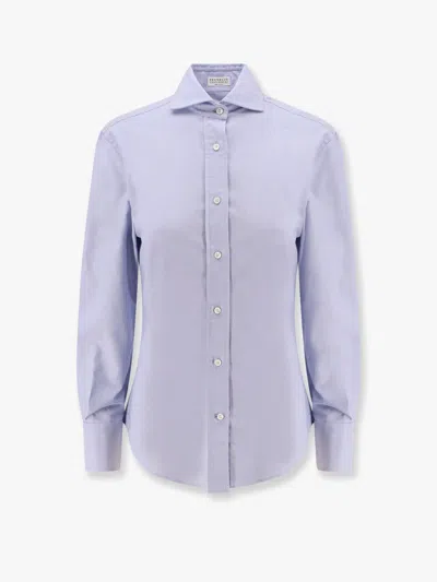 Brunello Cucinelli Classic Cotton Shirt With Monili Detail