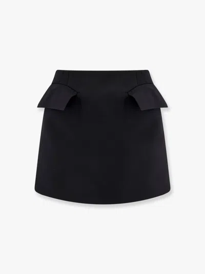 Shop Alexander Mcqueen Mini Lenght Wool Skirt