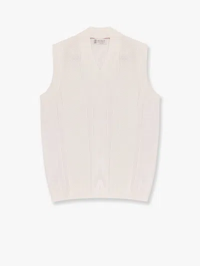 Brunello Cucinelli Cotton Vest With Jacquard Motif