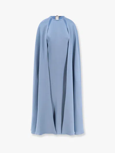 Max Mara Pianoforte Women Managua Pure Silk Crepe De Chine Dress With Cape