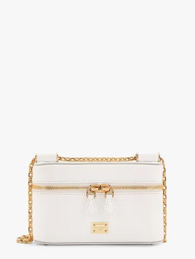 Dolce & Gabbana Sicily Leather Shoulder Bag With Metal Logo Tag