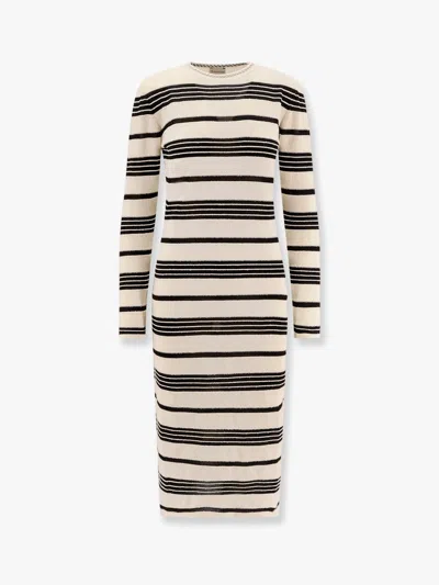 Moncler Stripe Long-sleeve Midi Dress