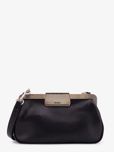 Max Mara Leather Clutch With Metal Logoed Detail