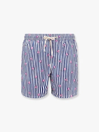 Mc2 Saint Barth Comfort Light Nylon Swim Trunk With Octopus W Stripes Print