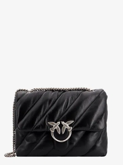 Pinko Matelassé Leather Shoulder Bag With Iconic Love Birds Buckle