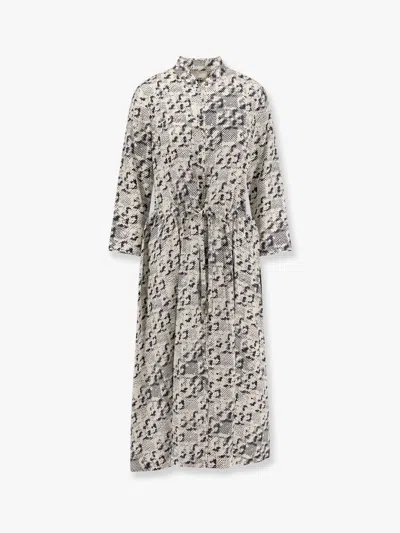 Tory Burch Silk Dress With Pixelated Logo Print