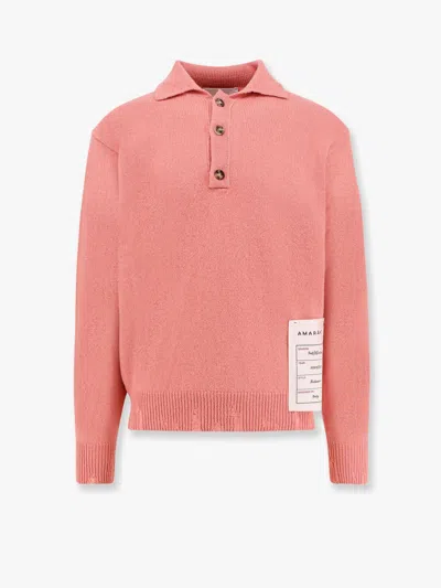 Amaranto Wool And Cashmere Sweater With Logoed Label