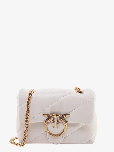 Pinko Matelassé Leather Shoulder Bag With Iconic Love Birds Buckle