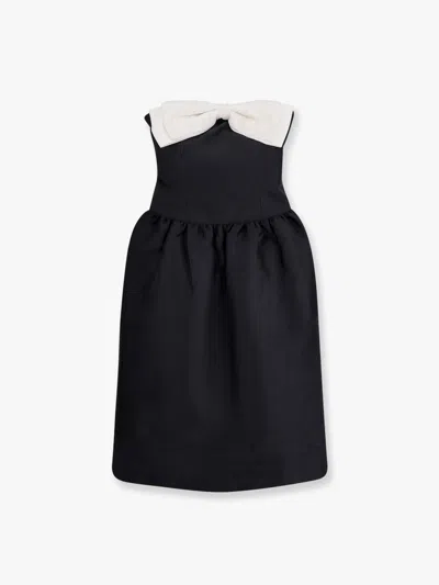 Self-portrait Taffeta Contrast-bow Midi Dress