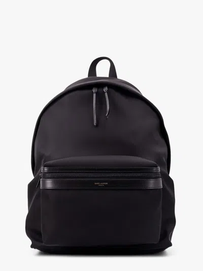 SAINT LAURENT NYLON BACKPACK WITH LOGO PRINT ON THE BOTTOM 