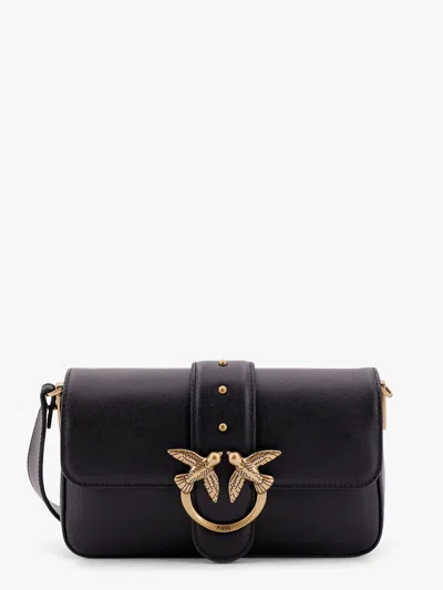 Pinko Love One Mini Slouchy Leather Shoulder Bag