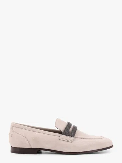 Brunello Cucinelli Suede Loafer With Iconic Monili Detail