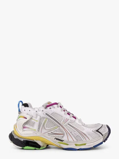Balenciaga Men White Gradient Runner Sneakers