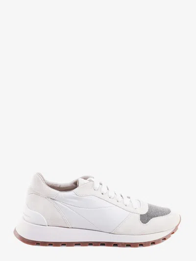 Brunello Cucinelli Bead-embellished Nylon And Suede Sneakers