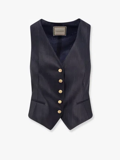 Tagliatore Waistcoat With Pinstripe Pattern And Button Detailing