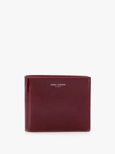 Saint Laurent Patent Leather Wallet With Engraved Logo On The Front