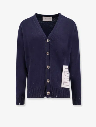 AMARANTO WOOL AND CASHMERE CARDIGAN WITH LOGOED LABEL 