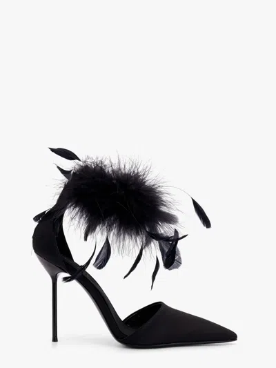 Paris Texas Lidia Satin Sandals With Feather Detail