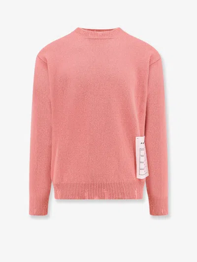 AMARANTO WOOL AND CASHMERE SWEATER WITH LOGOED LABEL 