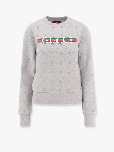 Gucci Cotton Sweatshirt With All-over Rhinestones