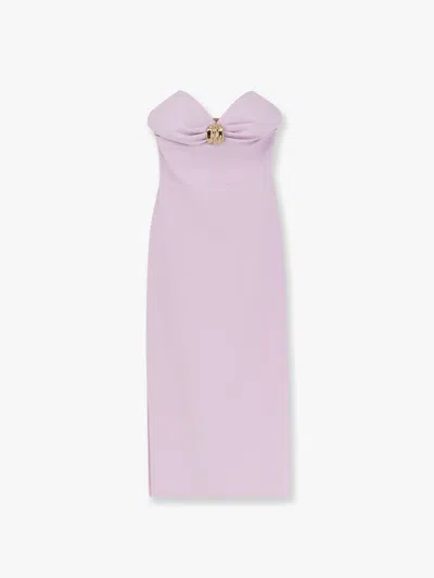 Elisabetta Franchi Midi Dress With Gold Metal Detail