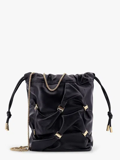 Ferragamo Logo Plaque Mini Drawstring Bucket Bag