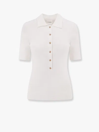 Closed Cashmere Blend Polo With Ribbed Texture