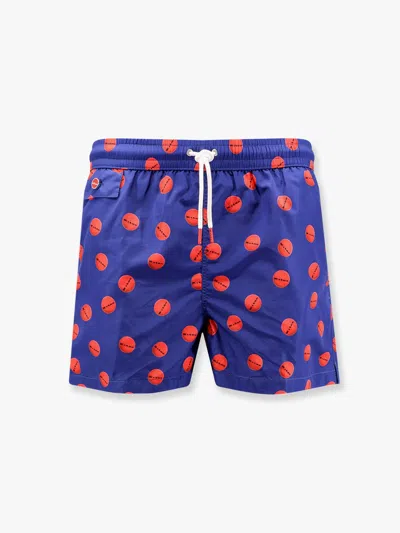 Kiton Nylon Swim Trunk With All-over Print