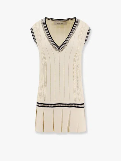 Golden Goose Organic Cotton Dress With Crystals Embellishment