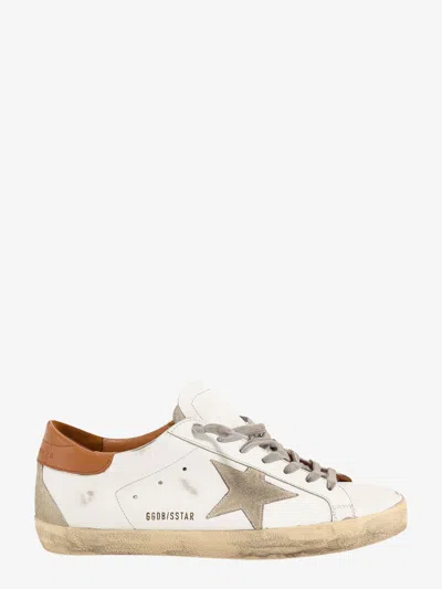 Golden Goose Super-star Sneakers With Ice-gray Suede Star And Light Brown Heel Tab Shoes