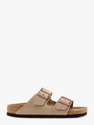 Birkenstock 'arizona' Beige Slip-on Sandals With Engraved Logo
