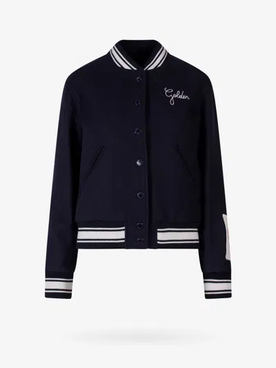 Golden Goose Wool Blend Bomber With Embroidered Logo