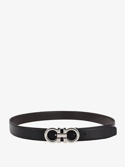 Ferragamo Reversible Hammered Leather Gancini Belt