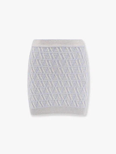 Fendi Wool And Cashmere Mini Skirt Skirts Light Blue