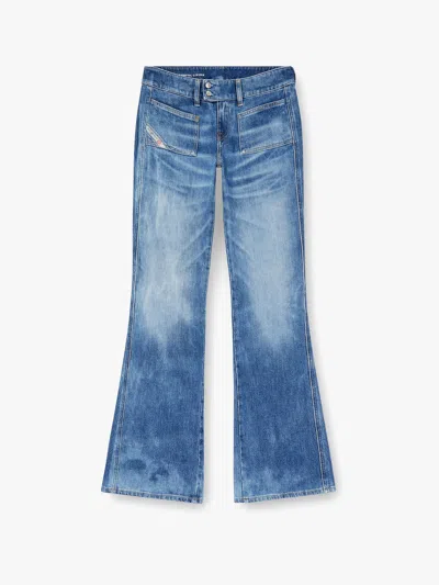 Diesel D-hush Partially Organic Cotton Flared Jeans With Back Logo Patch