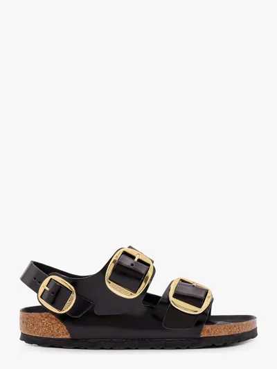 Birkenstock Milano Big Buckle I Lacquered Leather Sandal Color Bla