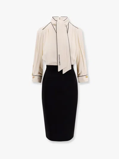 Elisabetta Franchi Viscose Blend Midi Dress With Detachable Skirt