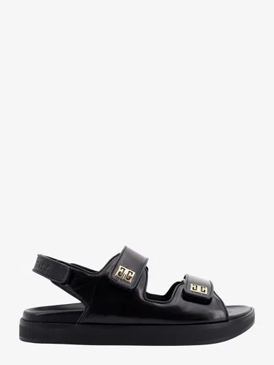 Givenchy Women Leather Sandals With 4g Metal Details In Black