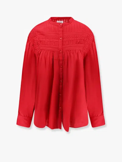 Isabel Marant Étoile Marant Etoile Women Plalia Biologic Cotton And Viscose Shirt In Red