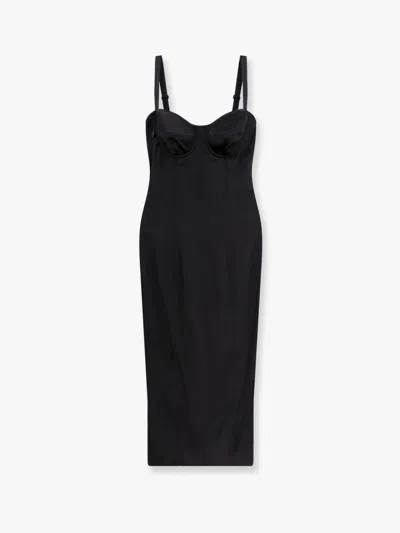 Dolce & Gabbana Satin Dress With Bustier Detail