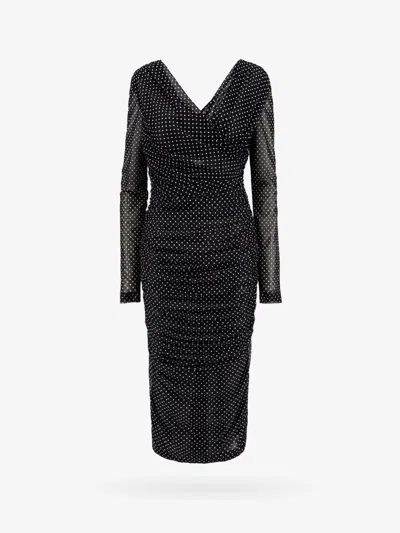 Dolce & Gabbana Polka Dots Tulle Draped Midi Dress