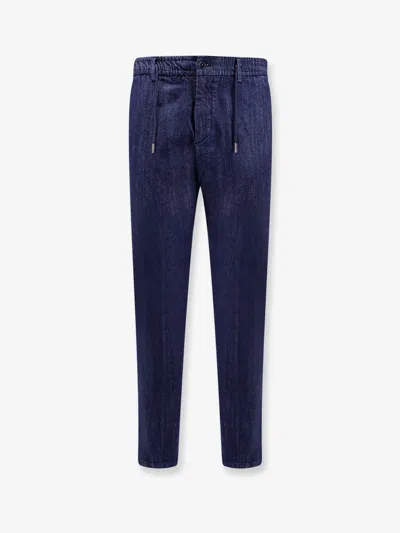 Nugnes 1920 Blue Denim Jeans With Drawstring
