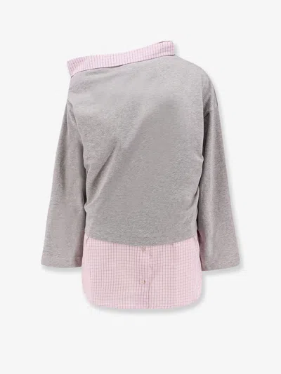 Dries Van Noten Cotton Sweatshirt With Contrasting Shirt Detail