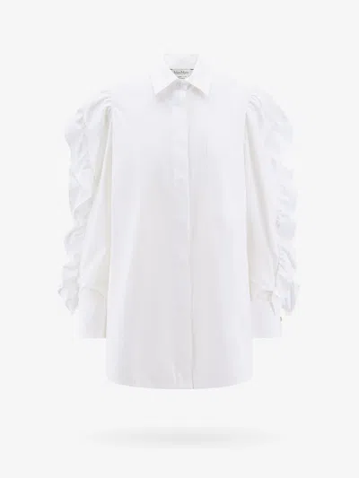 Max Mara Cotton Shirt With Rouches Detail