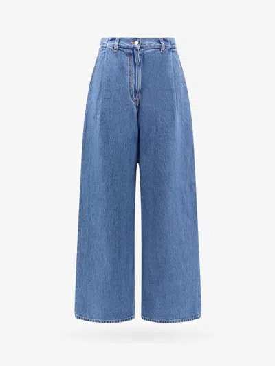 Givenchy High Waist Wide-leg Denim Trousers With Front Pleats