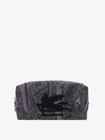 Etro Beauty Case In Cotton Blend With Paisley Jacquard