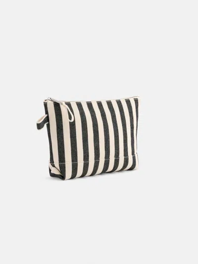Alex Mill The Perfect Canvas Pouch In Black Stripe In Black/natural