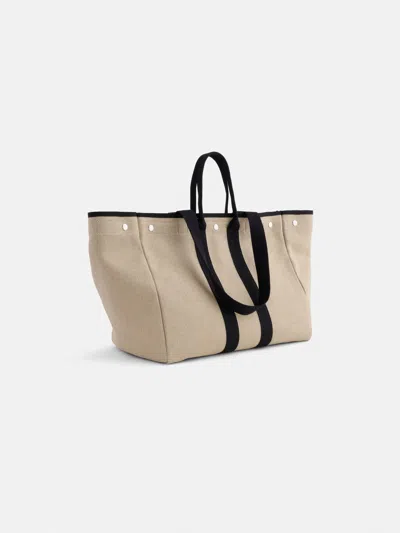 Alex Mill The Perfect Weekend Tote In Hemp Canvas In Flax/black