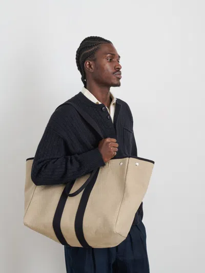 Alex Mill The Perfect Weekend Tote In Hemp Canvas In Flax/black