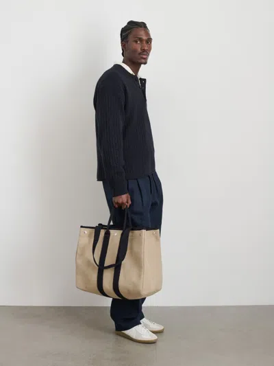 Alex Mill The Perfect Weekend Tote In Hemp Canvas In Flax/black